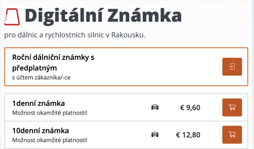 Rakouská dálniční známka