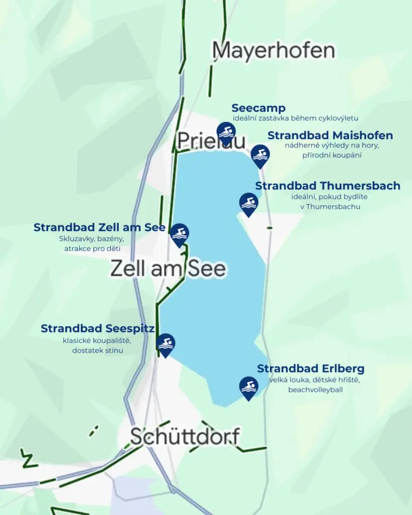 Koupání v Zell am See s dětmi