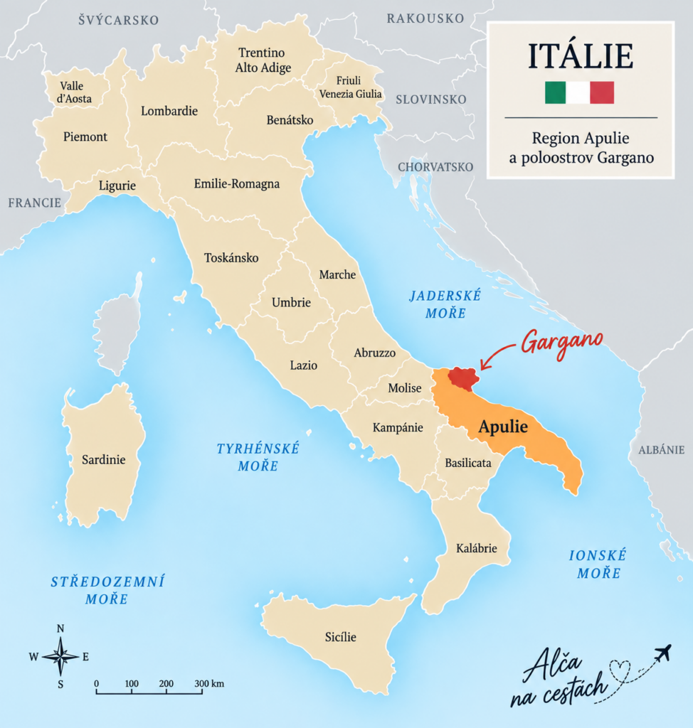 Mapa Apulie Gargano